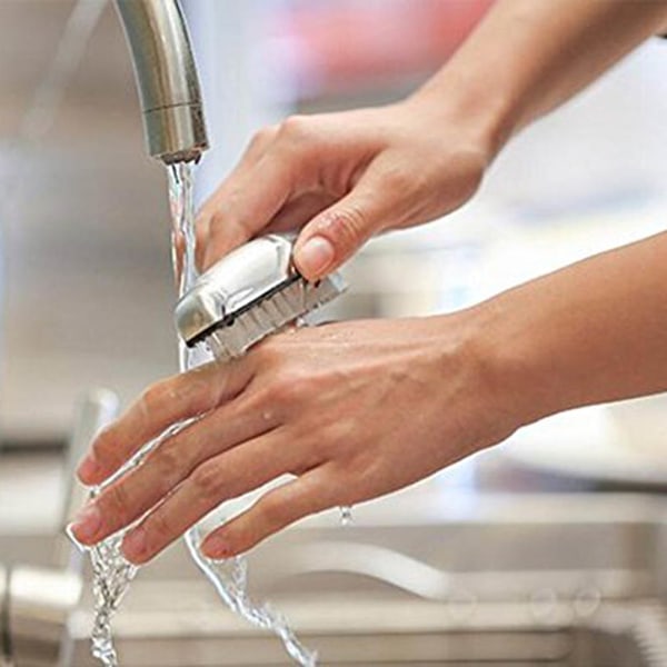 Håndvaskbørste Rustfritt stål Håndrengjøringsbørste Liten neglebørste