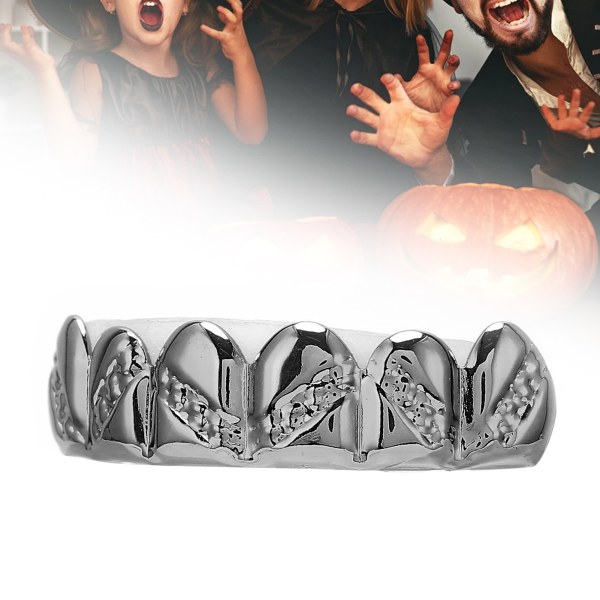 Belagte tænder Brace Metal Fashionable tænder dekoration smykker til Halloween PartyBlack