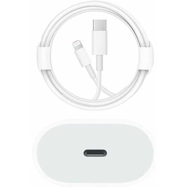 USB C Hurtiglader - PD-certificeret 20W Hurtig med Lightning-kabel Type C-laderadapter til iPhone 14/14 Plus/14 Pro/14 Pro Max/13/iPad Pro.pa