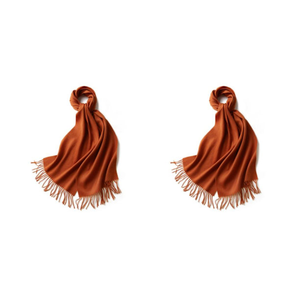 1/2/3 Unisex Halsklæde med Frynser Varmt og Hyggeligt Rørhalsklæde til Deep Orange deep orange 2Set