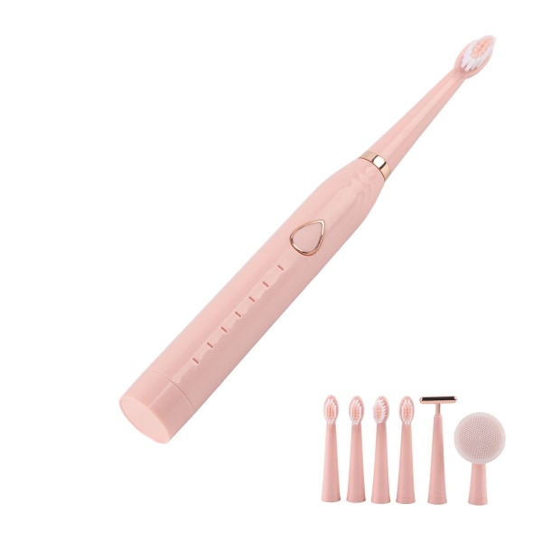 Multifunktionel elektrisk tandbørste Blød børste Hår Ansigtsmassage Automatisk tandbørste Pink