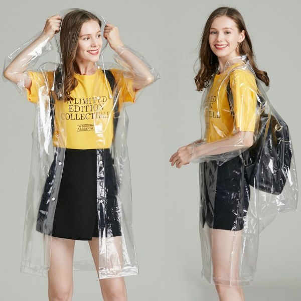 Regnrock Transparent Personlighet Vikbar slitstark regnkappe för studentcykling Transparent Ryggsäck Style M