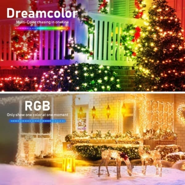 Smart Julebelysning RGB LED Lyslenke med APP Fjernkontroll 10m—pa