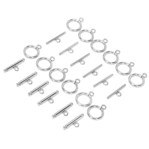 Halskjede Armbånd DIY Runde Toggle Clasps TBar Clasps for smykkefremstilling Stålfarge