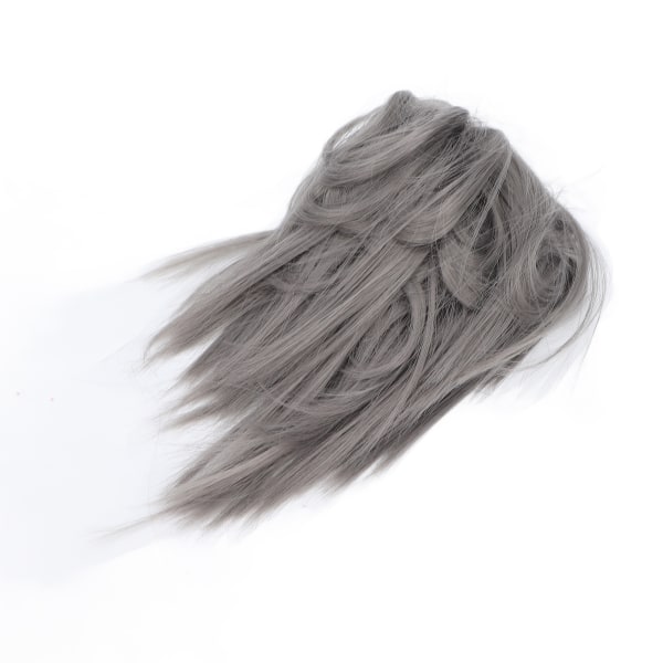 Smutsigt bullhår med rufsig updo-förlängning Vågformad hästsvans-hårstycke för kvinnor, flickor(Q17-Dimgrå#)