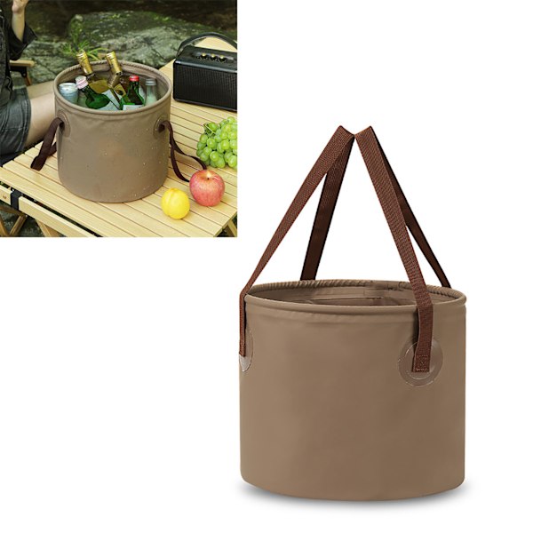 Hopfällbar utomhushink Läckagesäker Luktfri Bärbar Camping Vattenhink för Picknick Diskning Fotblötläggning 20L Kaffe Färg 0.4