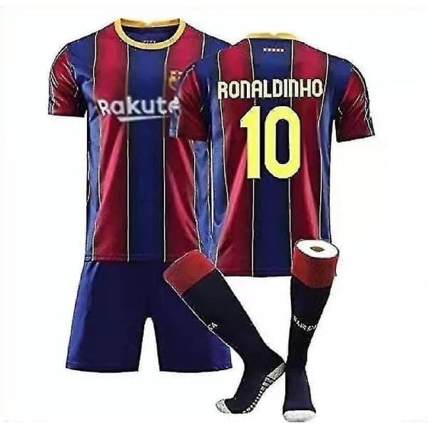 10# Ronaldinho Uniform Sæt til Børn og Voksne Voksen Børn 24