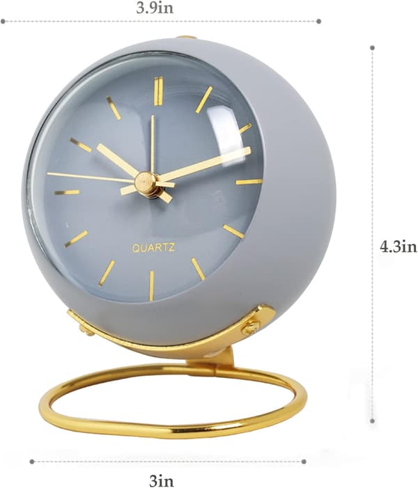 Small Table Clock, European Style Creative Silent Non-Ticking Desk Clock