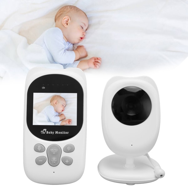 Video Babyalarm 2,4 tommer skærm 2 Way Talk 150m rækkevidde Farve Night Vision Babyalarm kamera med vuggeviser 100?240V EU-stik