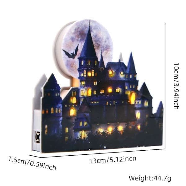 Halloween Dekorasjoner LED-Lys Slottskake