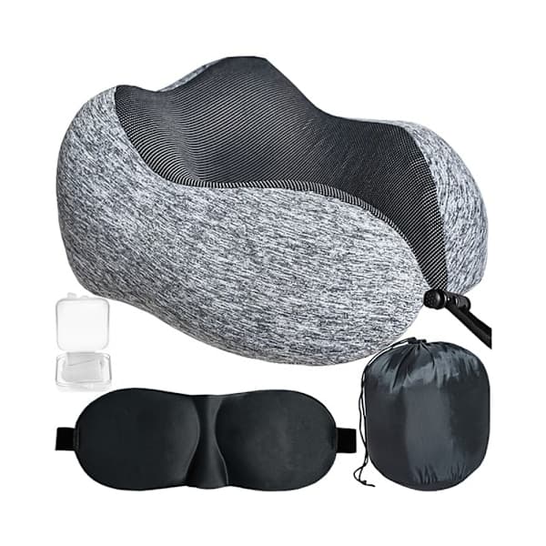 Resekit 3-i-1 med Minnesskum - Nackkudde & Sovmask