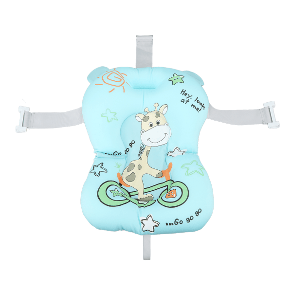 Mjuk stödkudde för baby Söt tecknat mönster Andas nyfödd badkar flytande kudde Matta Blå