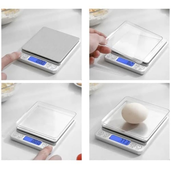 Digital Köksvåg Brevvåg med 2 Skålar 2kg 0,1g—pa
