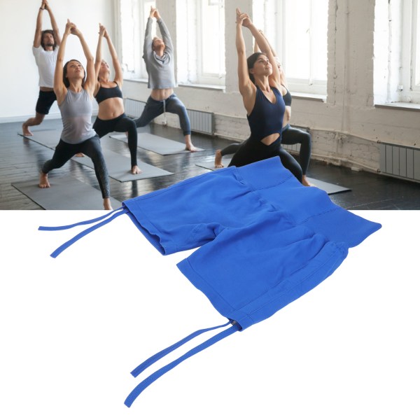 Træningsshorts til kvinder Højtaljet Hofteløftende Svedabsorberende Slim Fit Elastiske Lady Yoga-shorts med snøre i siden Blå