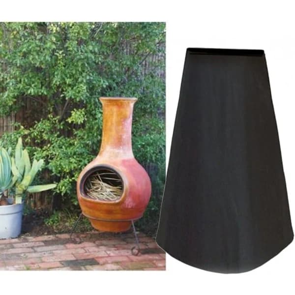 Udendørs Chiminea-overtræk Vandtæt Polyester PVC UV-resistent Terrassevarmerovertræk til Havepejs Sort 61 x 21 x 122 cm