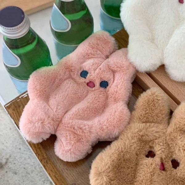 Kolikkokukkaro Rabbit Design Pehmo Kannettava Käteispussi Säilytyslaukku lapsille Aikuiset Pinkki