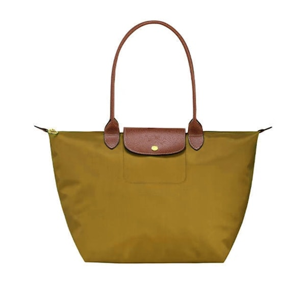 Ny Longchamp Le Pliage Tote Resväska Axelväska Nylon Stor & Liten Gul Yellow M Yellow M