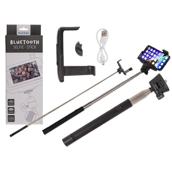 Selfie Stick med Bluetooth - iPhone/Android Sort