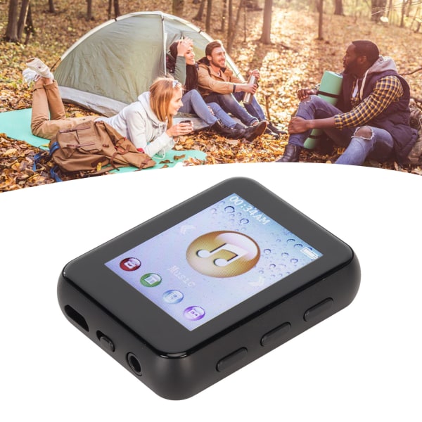 MP3 Bluetooth spelare HiFi Lossless 1,8 tums pekskärmsstöd Inspelning 8G MP3-spelare med högtalare Elektronisk bok Svart