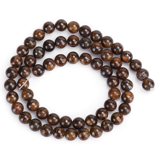 Naturlig bronzesten runde perler DIY smykker armbåndsfremstillingsværktøj 6 mm 62 stk perler