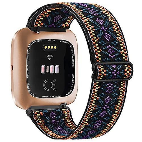 Elastisk vävd loop för Fitbit Versa 3 2 Versa Lite armband justerbart nylon sportarmband armband för Fitbit Sense armband Light purple