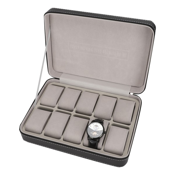 PU-nahkainen 10 ristikkovetoketjullinen watch säilytyslaatikko lahjanäyttörasia, watch lisävaruste