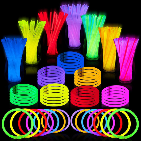 100-pakning Glow Sticks Bulk Halloween Party Favors, 8\" Glowsticks Light Up Party för Halloween födelsedag Karneval