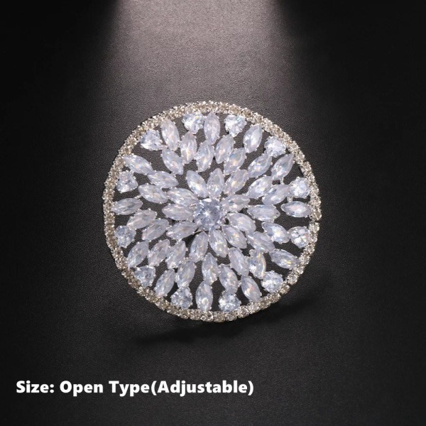 Överdriva Rhinestone Open Rings Crystal Finger Ring GULD Guld Gold