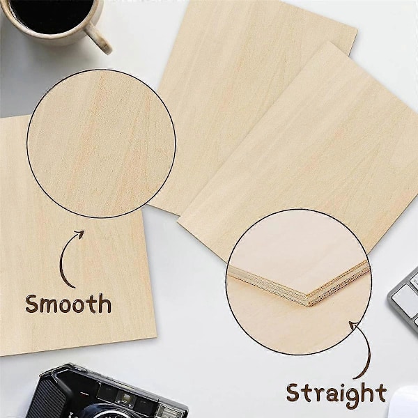 10 x Plywoodskivor, A3 Träpanel, Figursågsträ för DIY Träbearbetning, Laserbearbetning, Modell Ma.pa