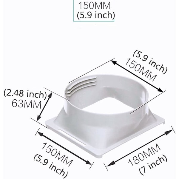5,9 tommer Klimaanlæg Udluftningsslange Adapter Vinduesadapter A/C