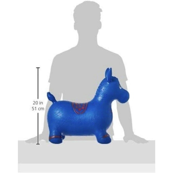 AppleRound Hästgunga med Handpump, Uppblåsbar Hopphäst, Ridleksak (Blå)
