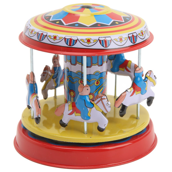 Karusellhäst Upprullningsleksaker Retro handgjorda Intressanta roterande karusellhäst Clockworkleksaker för födelsedagspresentdekoration