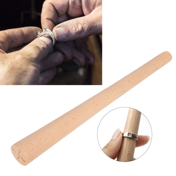 Kestävä puinen sormustikku karan muotoilutikku korujen korjaustyökalu