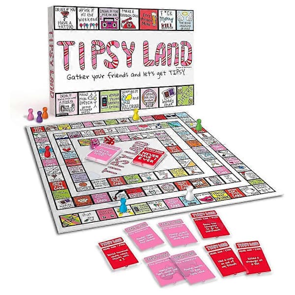 Tipsy Land brætspil, drikkespilsbrætspil