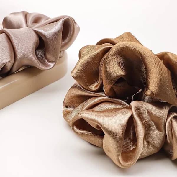 5 Satin Hår Scrunchies, Elastikker til Kvinder & Piger