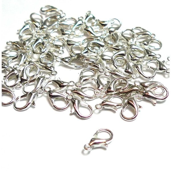 Lås til Halskæde/Armbånd/Ankelkæde - Sølvbelagt 50-pak 15mm