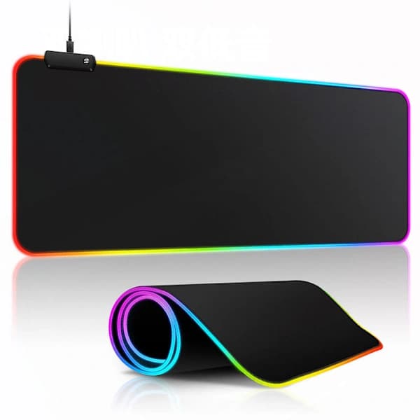 Spillemusemåtte med LED-belysning - RGB - 80x30 cm