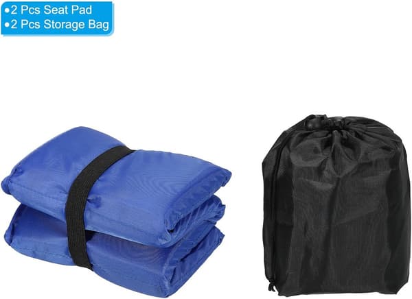 Utomhuskuddar 2-pack, vikbar vattentät Oxford-tyg, pärlbomull, bärbar för camping, picknick, resor, mörkblå