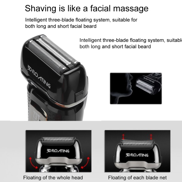 Profesjonell elektrisk skjeggbarberkniv Oppladbar barberhøvel for skjegg