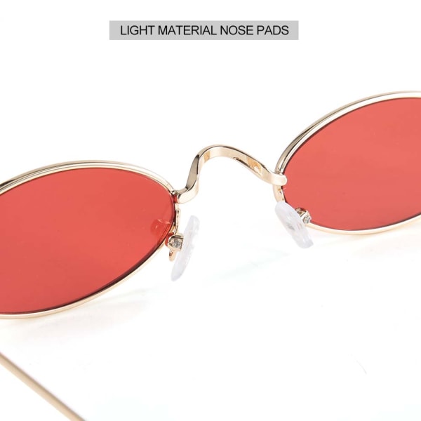 Vintage Style ovale solbriller Clear Lens Eyewear Solbriller til KvinderRøde