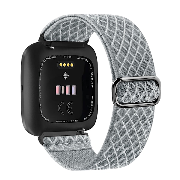 Elastisk vävd loop för Fitbit Versa 3 2 Versa Lite armband justerbart nylon sportarmband armband för Fitbit Sense armband Gray