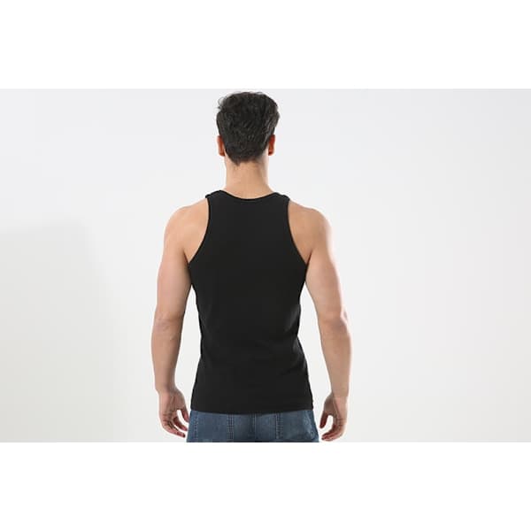 5-pack Herrlinnen 100% Bomull Tanktop Underkläder (Svart*5 L)