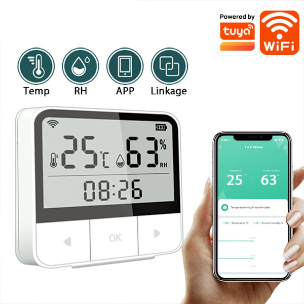 Digital trådløs termo-hygrometer, trådløs digital temperatur- og fugtighedsmåler indendørs udendørs termometer