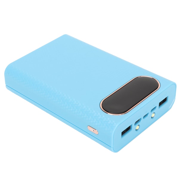 DIY Power Bank Box Blå med LCD-skärm Dubbel USB 4x21700 Batteriladdare Ytterväska för arbetssvetsning gratis