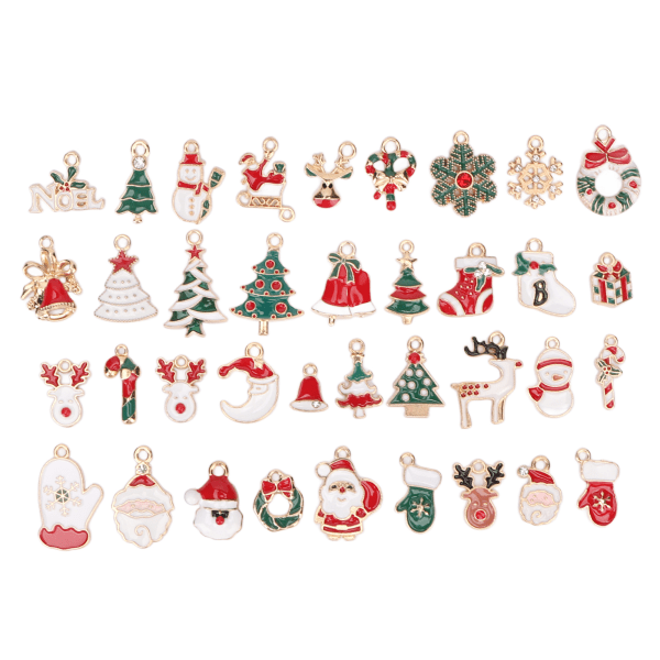 38 stk søde julevedhæng julemand minilegering DIY julepynt til fremstilling af smykker Halskæde Armbånd ørering