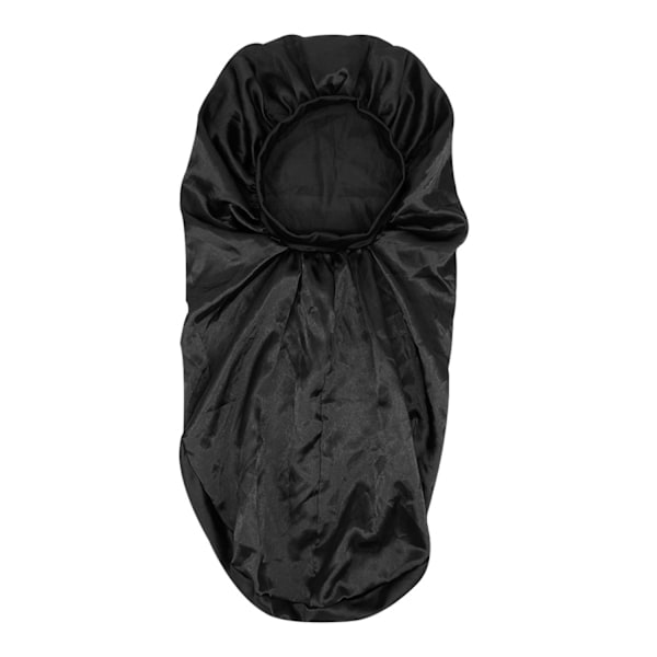 INF Lång Satin Sovmössa Svart