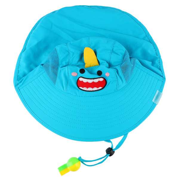 Kesälasten aurinkosuojahattu Huivi Sarjakuva printed aurinkohattu, jossa on Whistle Lake Blue
