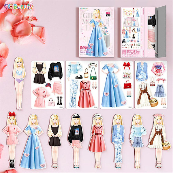 Magnetic Princess Dress Up Paper Doll Magnet Dress Up Games Lekset Leksaker för barn Flickor Presenter