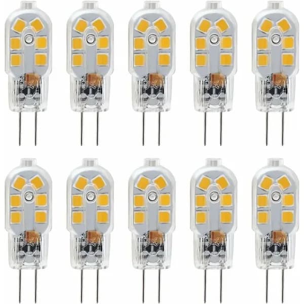 G4 LED-lampor 12V, 1W motsvarande 10W halogen, ej dimbara, 10-pack