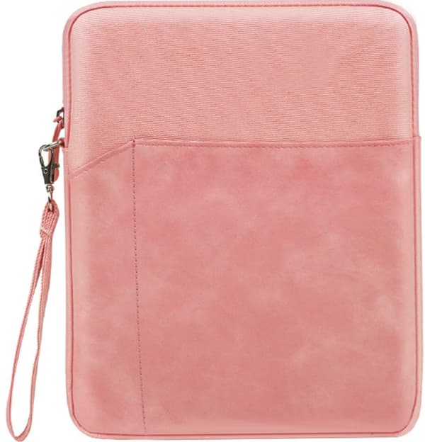 Tablet Sleeve Taske Til 9-11 Tommer Tablets, Vandtæt Polyester, Stødabsorberende Foring, Dobbelt Lomme, Til Rejser Og Arbejde, Pink